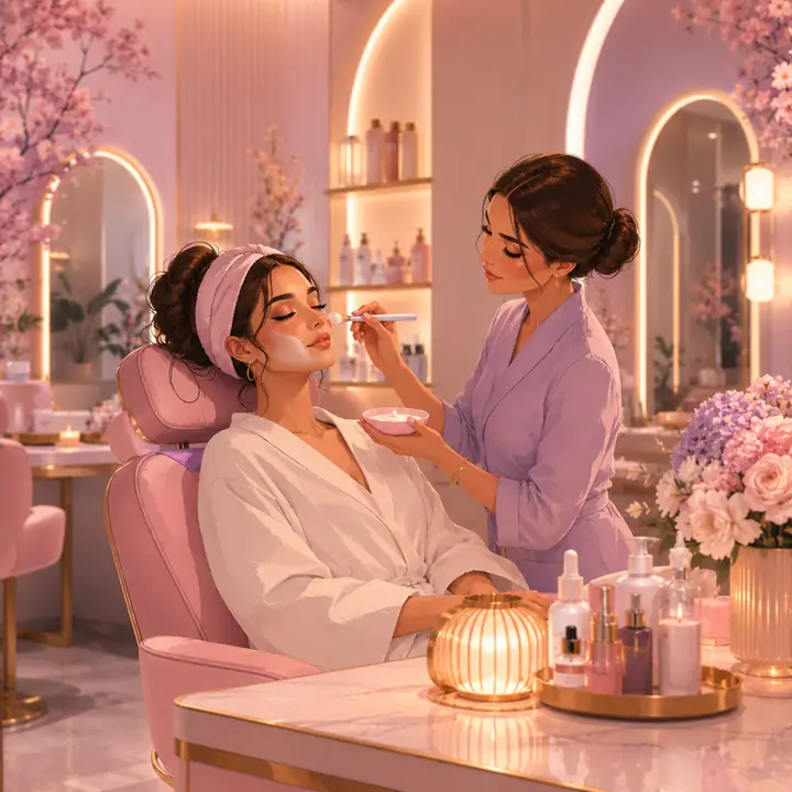 Branded beauty salon feed post created by Kate AI